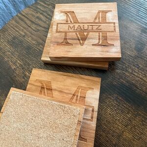 Personalized Wood Coasters. Set Of 4
